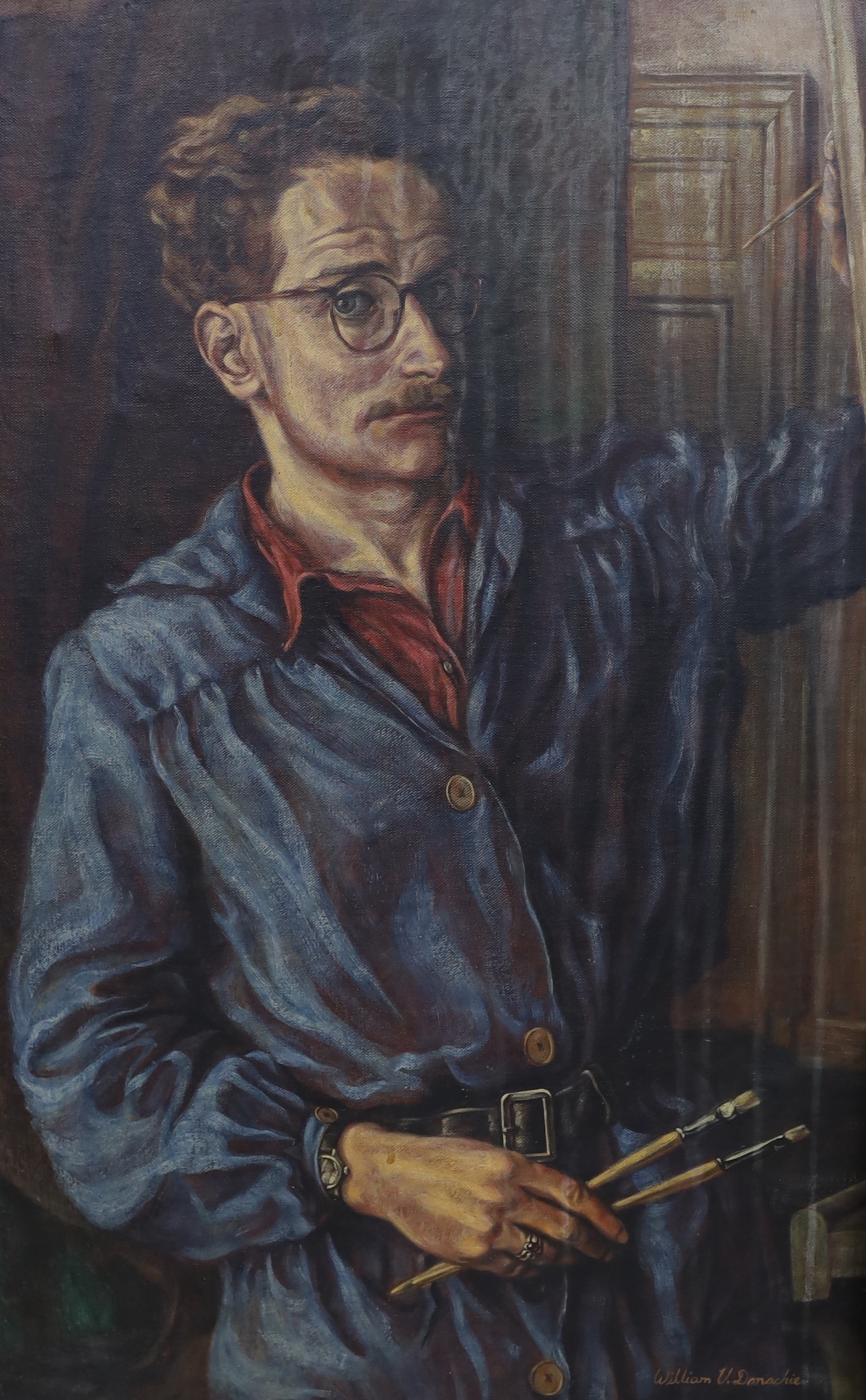 William Donachie (20th C.), oil on canvas, 'Auto portrait', 90 x 59cm